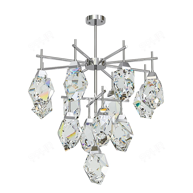 Luxurious Big Brass Pendant 3D model image 1