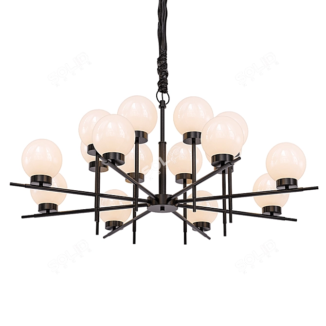 Modern Clear Brass Turin Pendant 3D model image 1