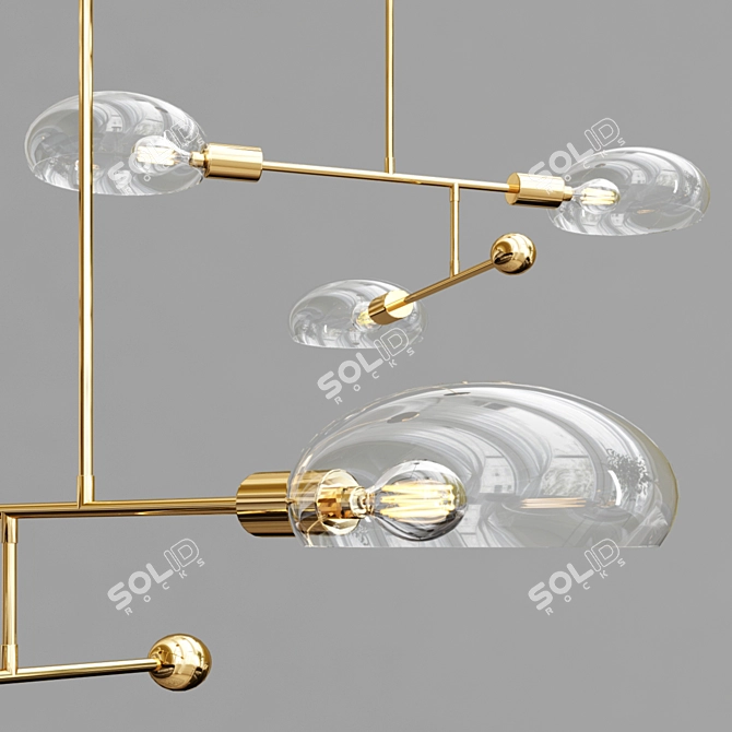 Twisted Elegance Chandelier 3D model image 1