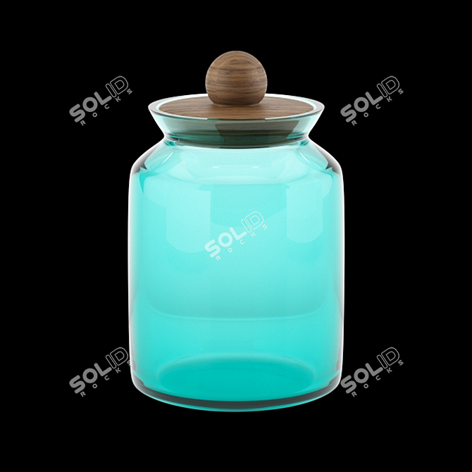 Airtight Glass & Ceramic Jar 3D model image 1