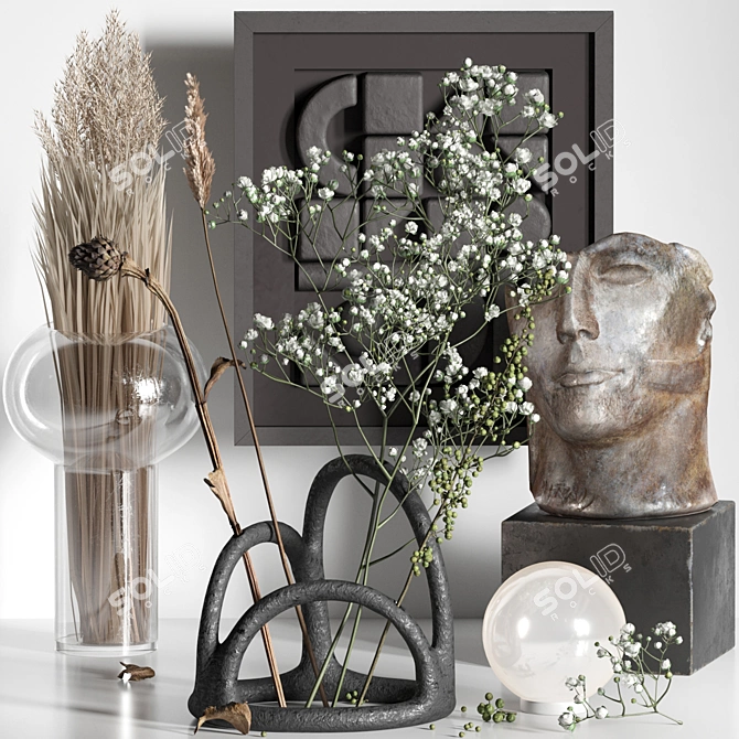 Elegant Gypsophila Manifesto Set 3D model image 1