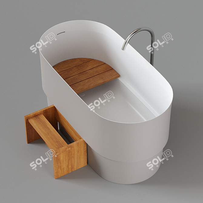 Agape Immersion Freestanding Bathtub with Fez Tap and Ascension Seat 3D model image 3