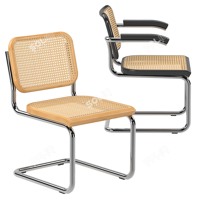 Modern Wicker Cesca Chair 3D model image 1