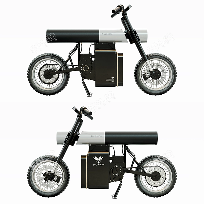 Punch E-Motorcycle: Sleek Electric Ride 3D model image 3