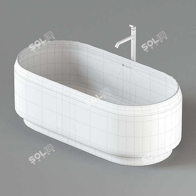 Lariana Agape: Elegant Freestanding Bathtub 3D model image 5