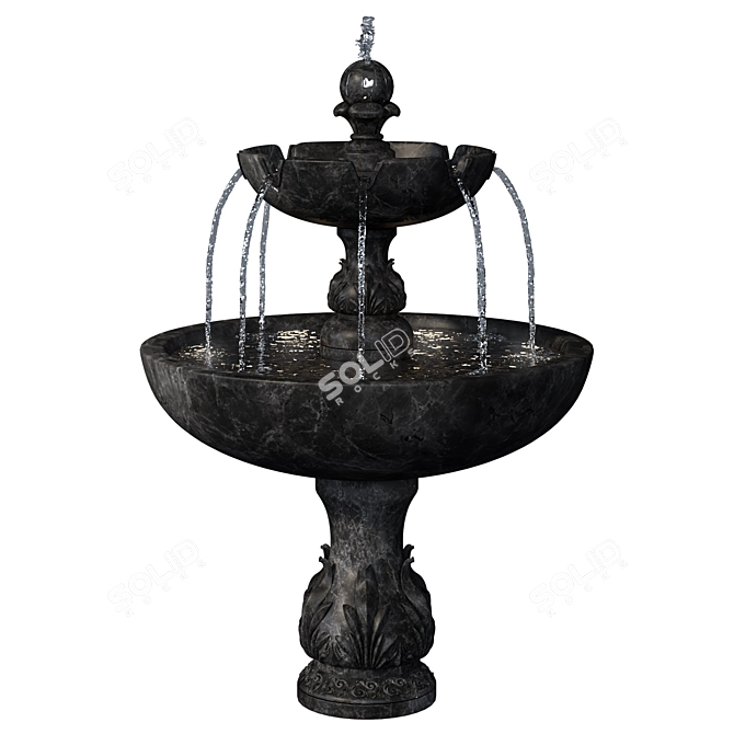 Elegant Fountain Sculpture 3D model image 4
