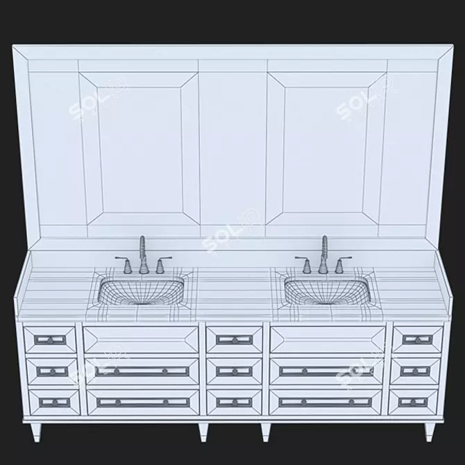 Space-Saving Toilet Cabinet 3D model image 4