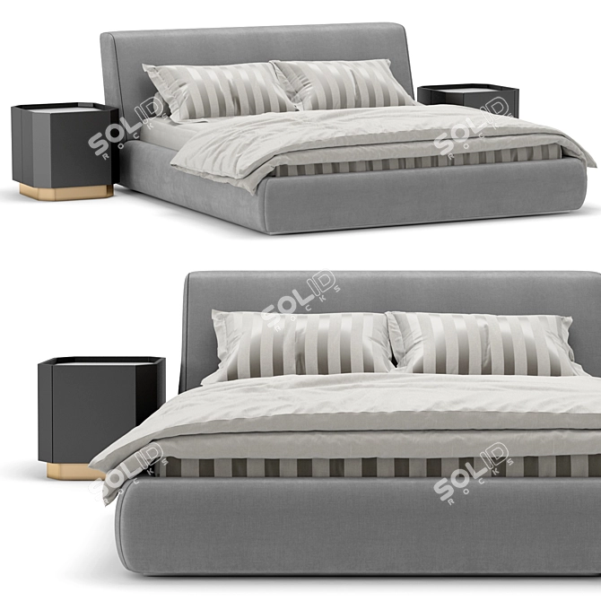 Luxury Campomarzio Meroni Colzani Bed 3D model image 1