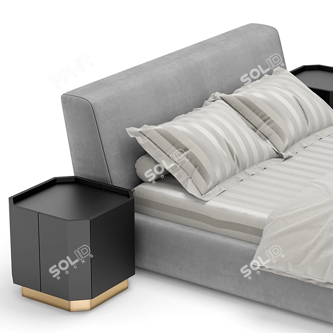 Luxury Campomarzio Meroni Colzani Bed 3D model image 2