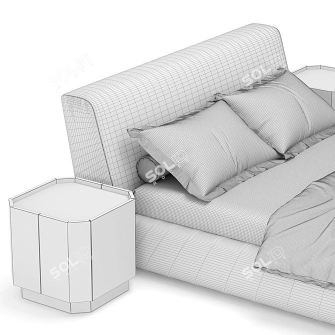 Luxury Campomarzio Meroni Colzani Bed 3D model image 4