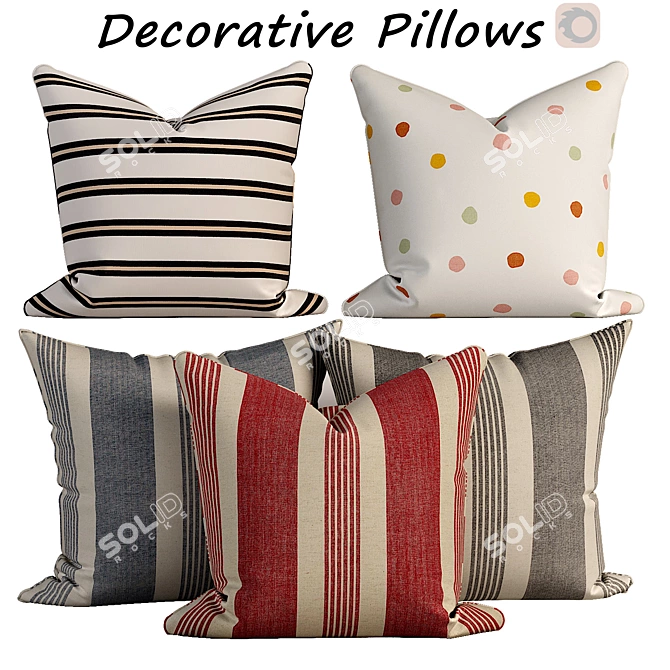 Trendy Pillow Set - 563 3D model image 1