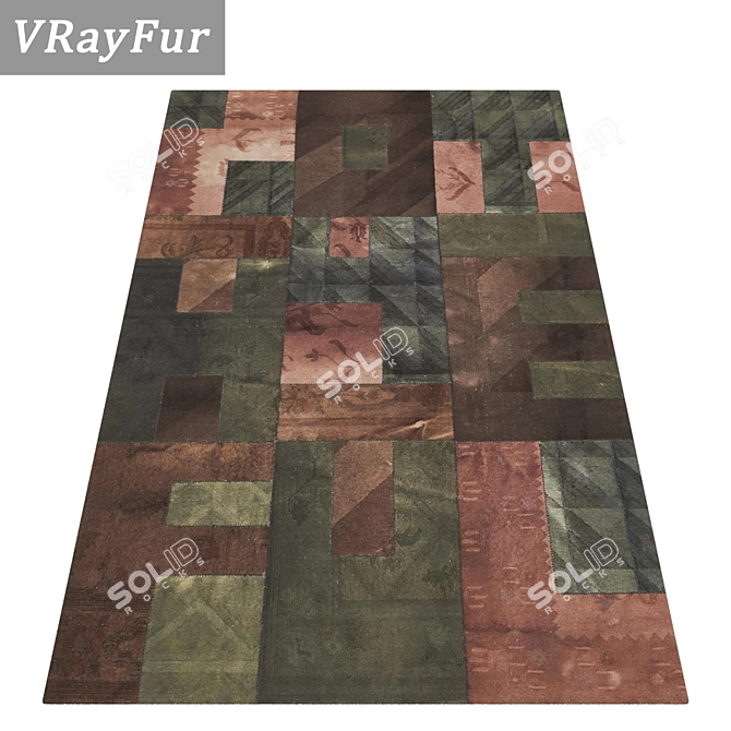 Deluxe Carpet Trio Set | High-Quality Textures 3D model image 2