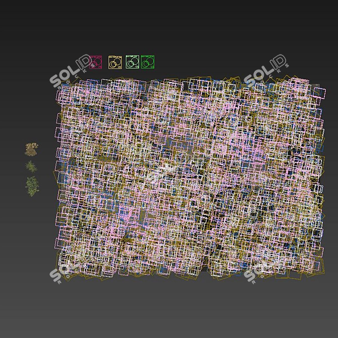 Natural Meadow with Plants & Stump 3D model image 6