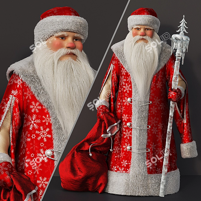  Festive Santa Claus Doll 3D model image 1