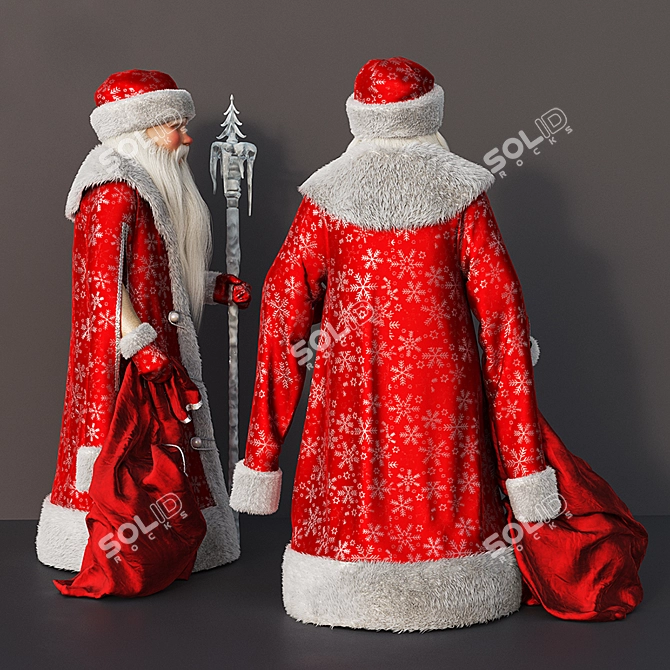  Festive Santa Claus Doll 3D model image 2