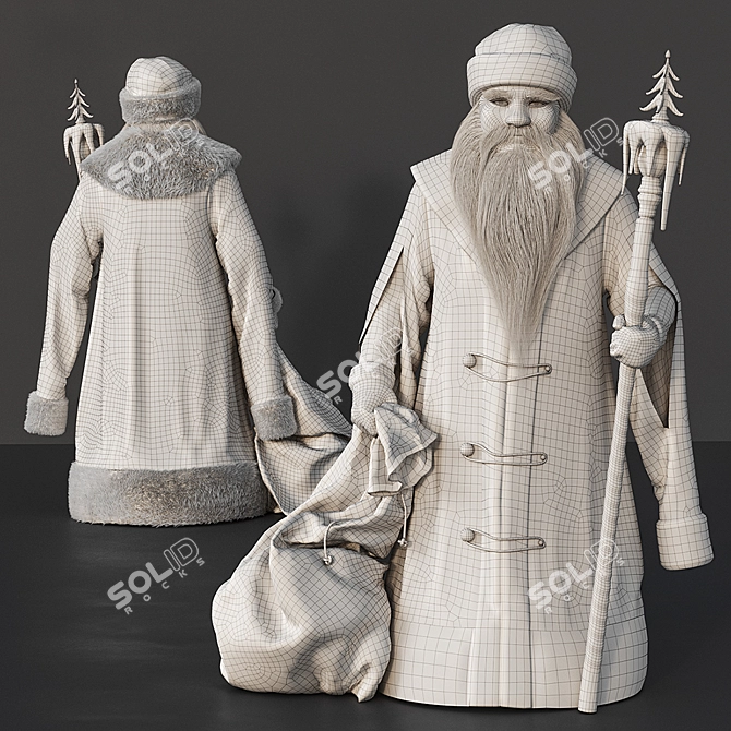  Festive Santa Claus Doll 3D model image 3