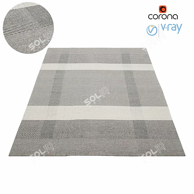 Harper Gray Wool Rug 3D model image 1