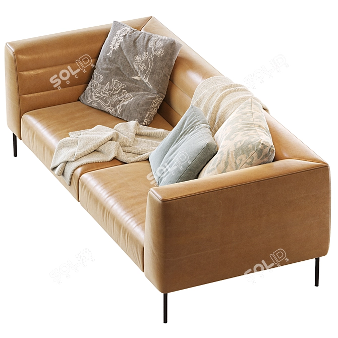 BOTERO Zanotta Leather Sofa 3D model image 2