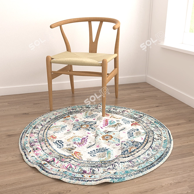Versatile Round Carpets Set 3D model image 4