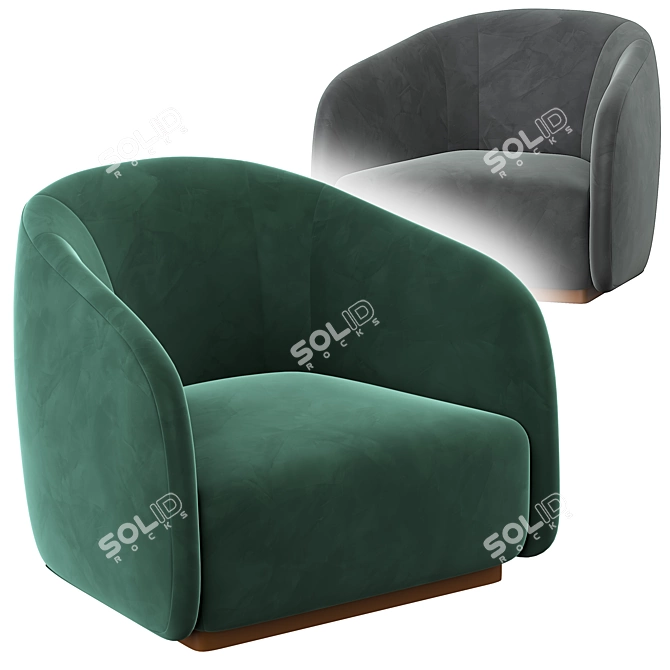 Elegant Fendi Casa Fanny Armchair 3D model image 1