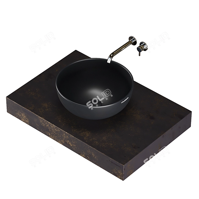 Title: Flaminia Round Washbasin 3D model image 1