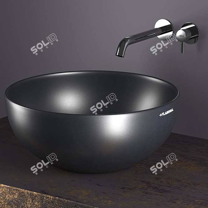 Title: Flaminia Round Washbasin 3D model image 2