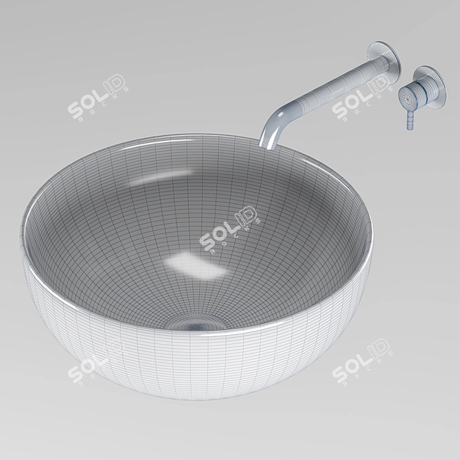 Title: Flaminia Round Washbasin 3D model image 7