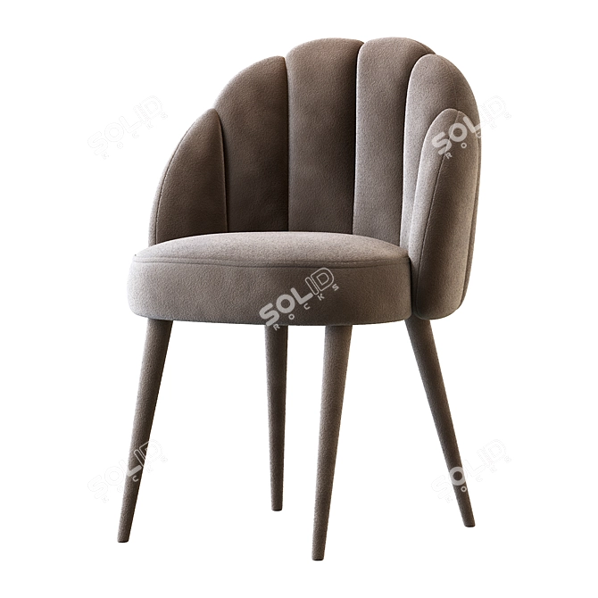 Peach Velvet Daisy Chair 3D model image 2