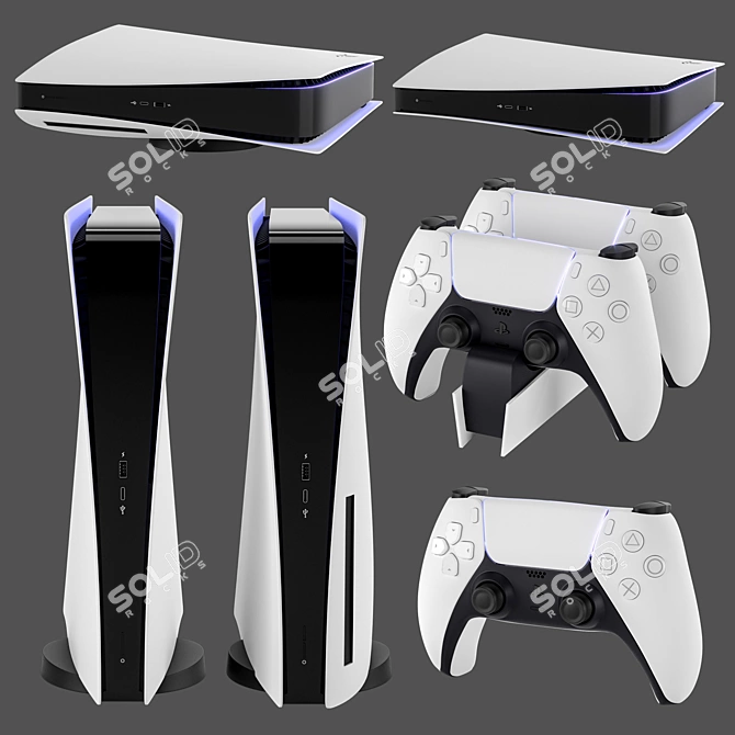 Title: Next-Level Gaming: PS5 Sony PlayStation 5 3D model image 5