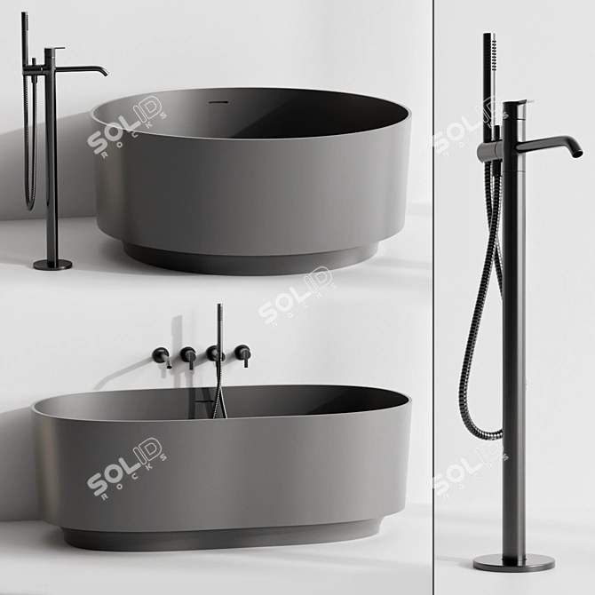 Sleek Arc Bathroom Fixture 3D model image 1