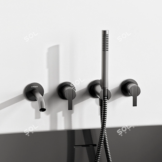 Sleek Arc Bathroom Fixture 3D model image 4