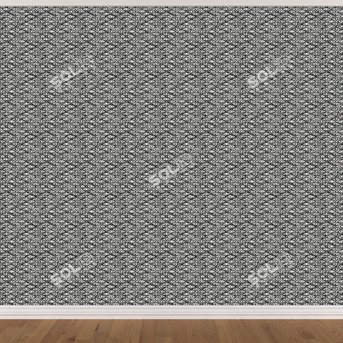 Seamless Wallpaper Set in 3 Colors 3D model image 2