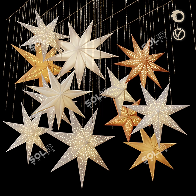 Swedish Stars Decor Set 3D model image 1