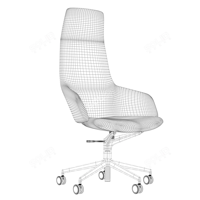 Arper Aston 5-Way Swivel Armchair 3D model image 5