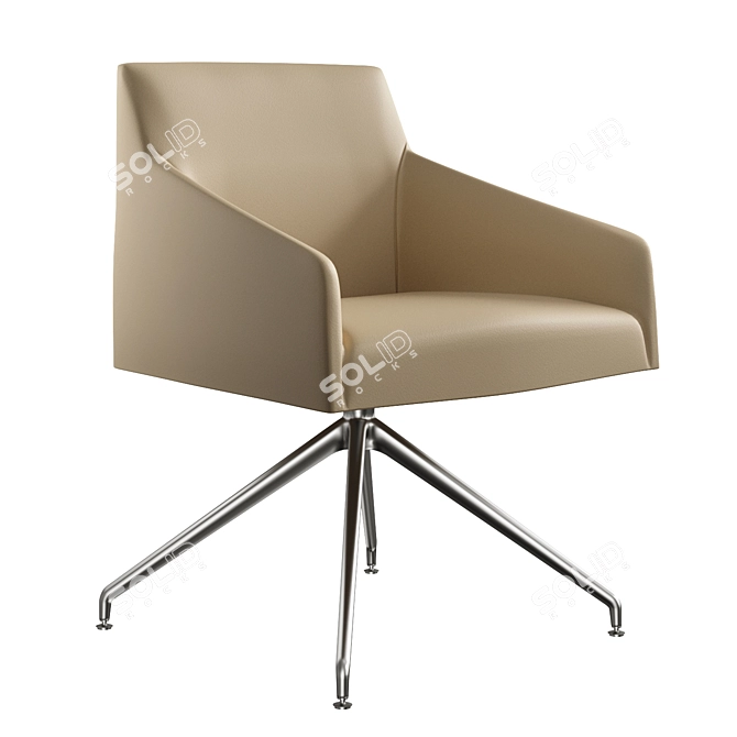 Arper Saari AC Trestle Swivel: Sleek & Versatile Armchair 3D model image 1