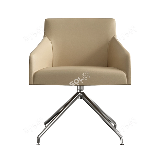 Arper Saari AC Trestle Swivel: Sleek & Versatile Armchair 3D model image 2
