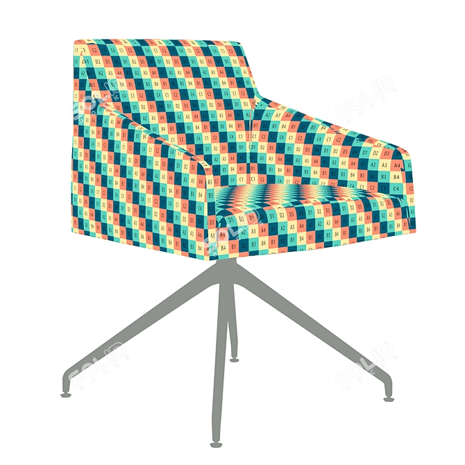 Arper Saari AC Trestle Swivel: Sleek & Versatile Armchair 3D model image 3