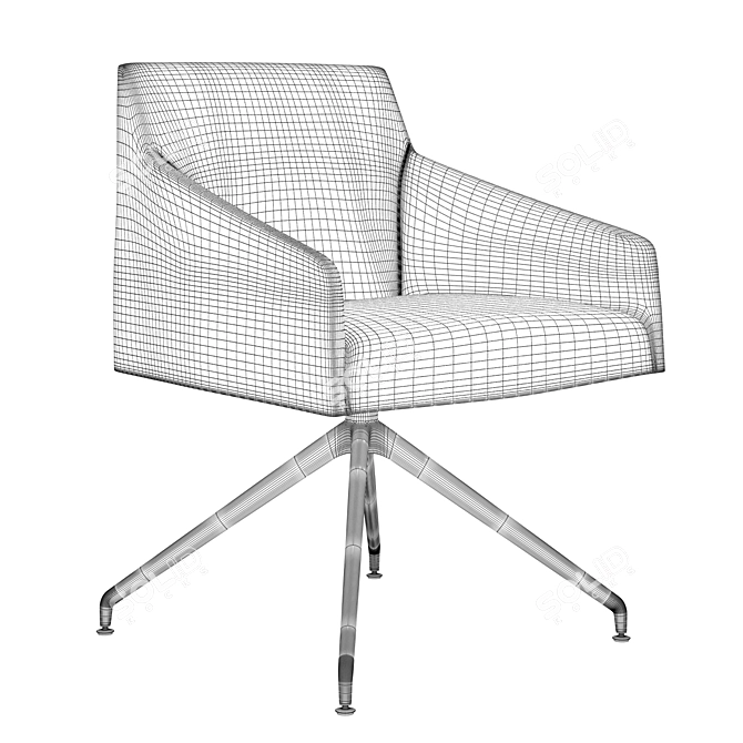 Arper Saari AC Trestle Swivel: Sleek & Versatile Armchair 3D model image 4