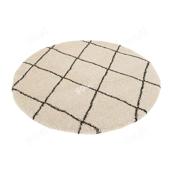 Creamy Geometric Rug: Belle, Leonique 3D model image 3