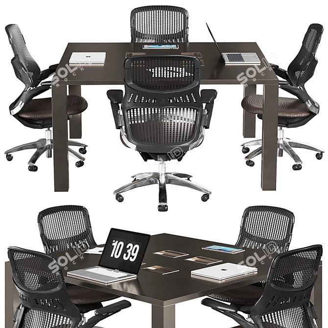 Sleek Meeting Table 3D model image 1