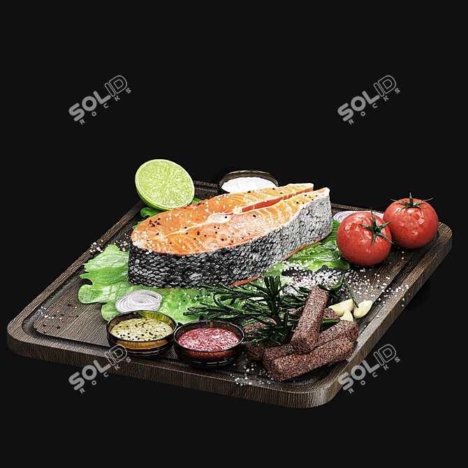 Succulent Trout Steak 3D model image 2