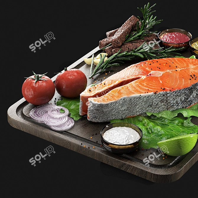 Succulent Trout Steak 3D model image 4