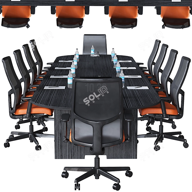 Sleek Conference Table 3D model image 2