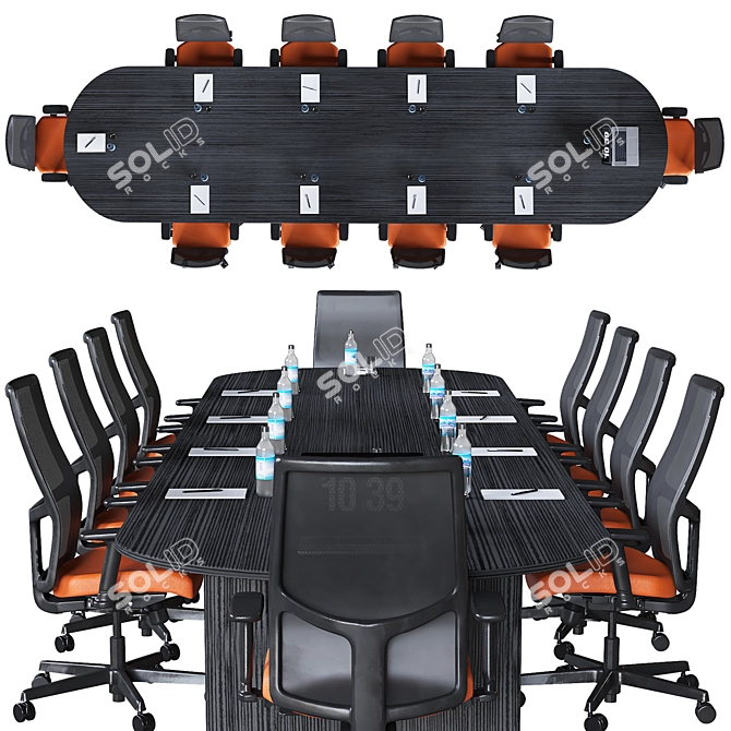 Sleek Conference Table 3D model image 5