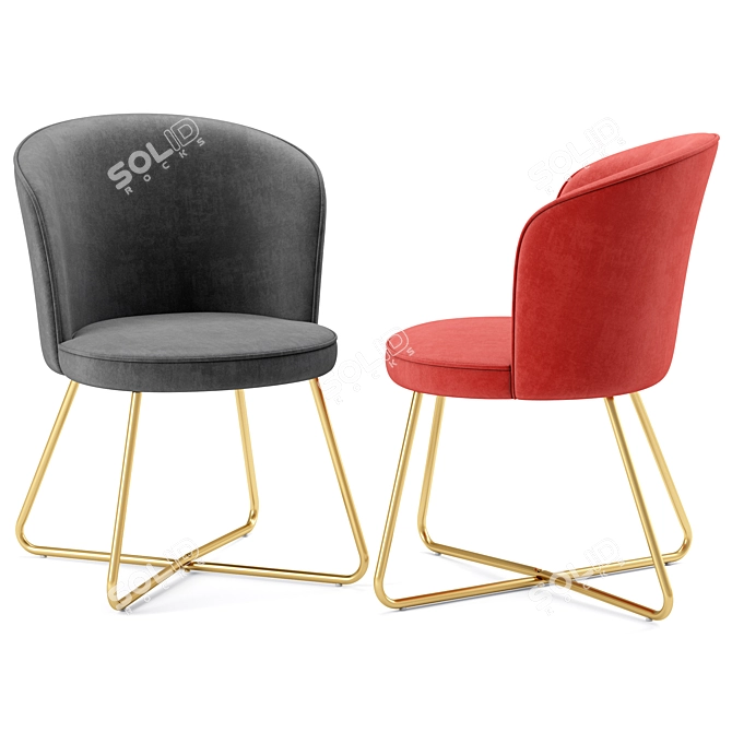 Elegant Duhome Accent Chair 3D model image 2