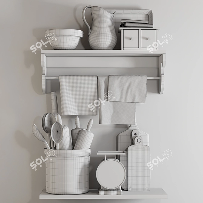 Modern Kitchen Decor Set 3D model image 3