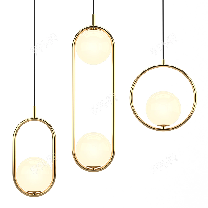 Modern Loft HICO Double Gold Pendant 3D model image 1