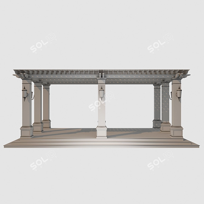 Elegant Pergola with High-Quality Textures 3D model image 5