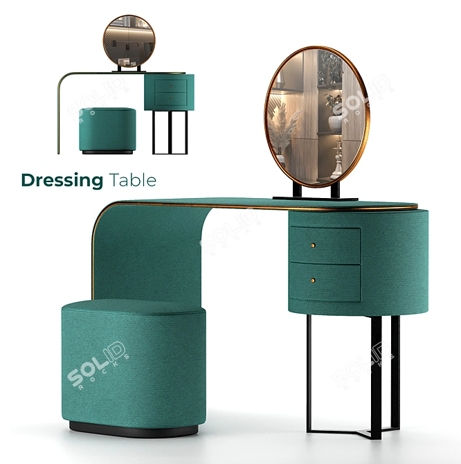 Elegant Vanity Table 3D model image 1