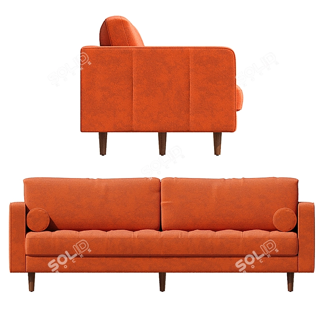 Versatile 3-Seater Sofa: Customizable & Lowpoly 3D model image 4